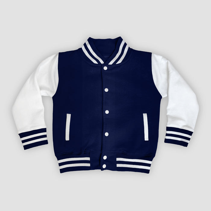 Born Cool -  Kids Navy Varsity Jacket | Sequin Tiger