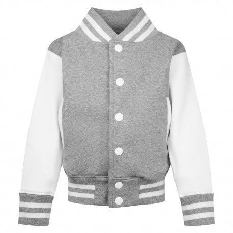 Born Cool  - Kids Grey Varsity Jacket | Sequin Tiger